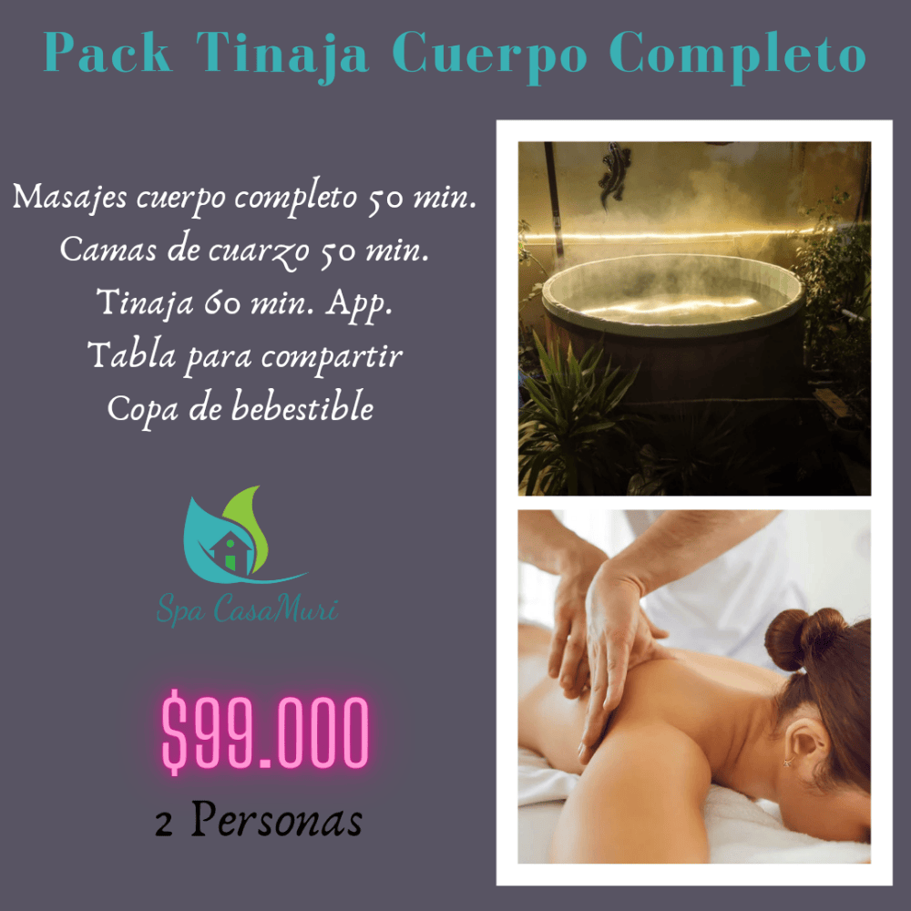 Imagen numero 1 del servicio Pack masajes cuerpo completo y Tinaja 2 personas