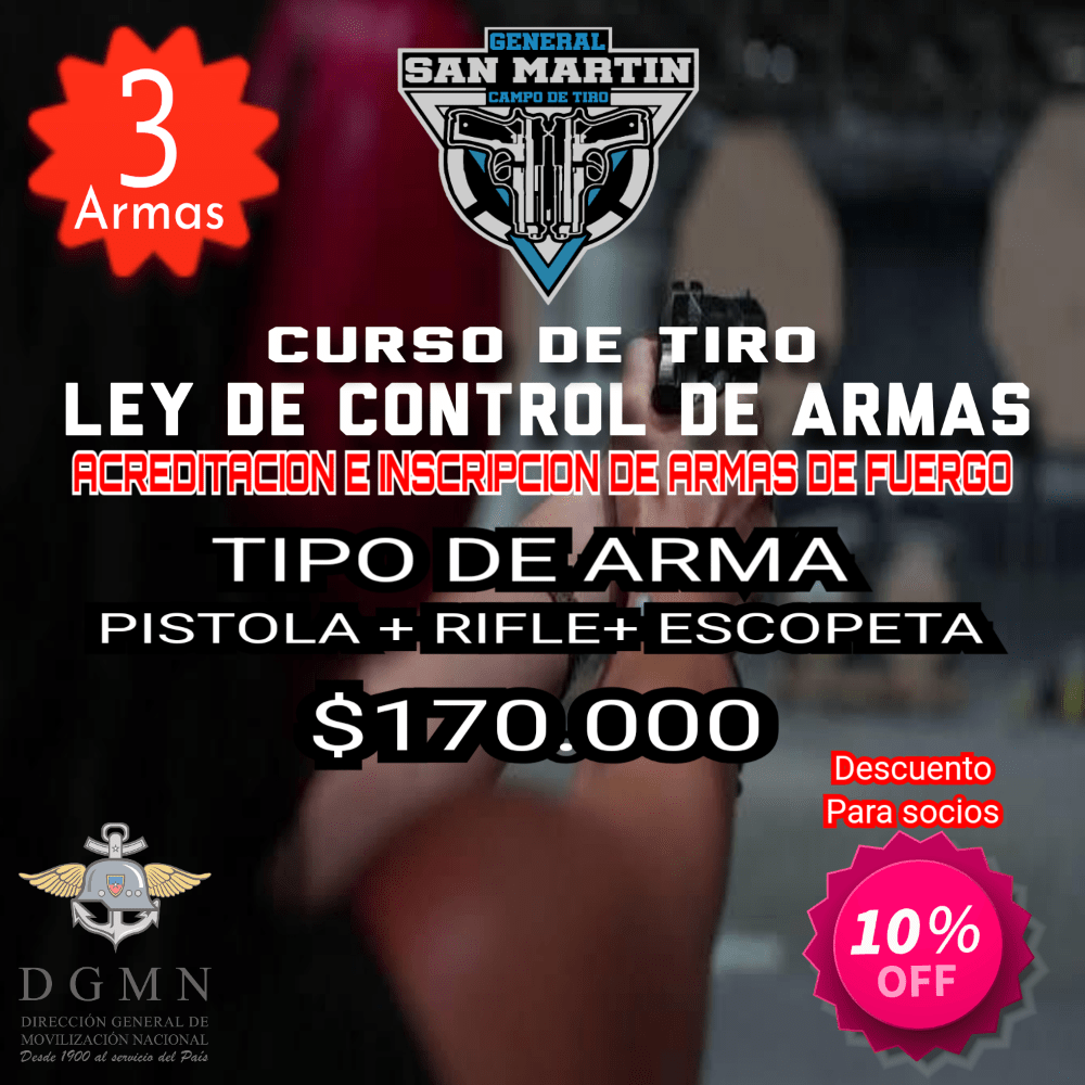 Imagen numero 1 del servicio PACK (3) CURSO ACREDITACION D.G.M.N.    -PISTOLA + RIFLE Y ESCOPETA