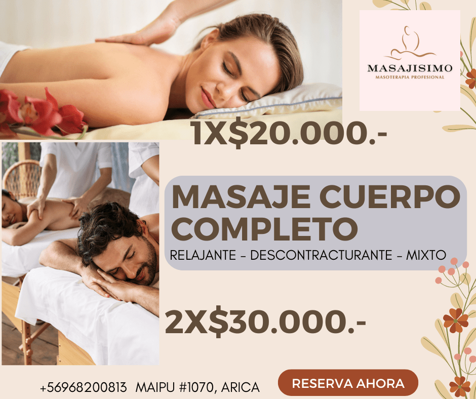Imagen numero 1 del servicio Masajes Cuerpo Completo 2x1