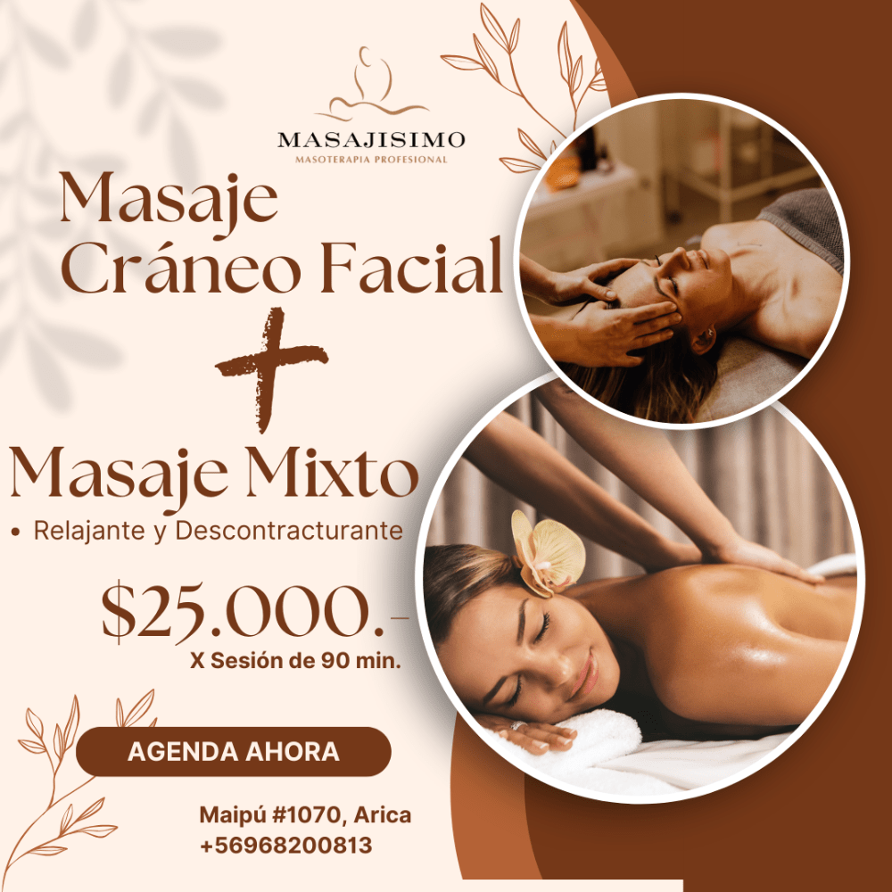 Imagen numero 1 del servicio Masaje Cráneo Facial mas Masaje Cuerpo Completo